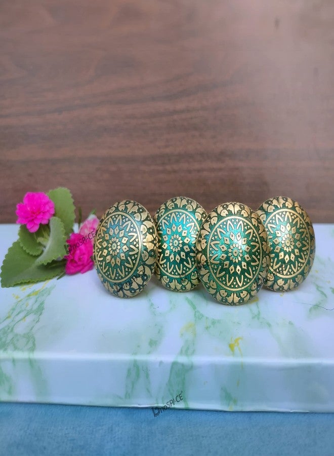 BnoSpace Green Brass Knobs for Cabinet Drawer, Wardrobes & Kitchen Cupboards Pack of 4 - Image 5